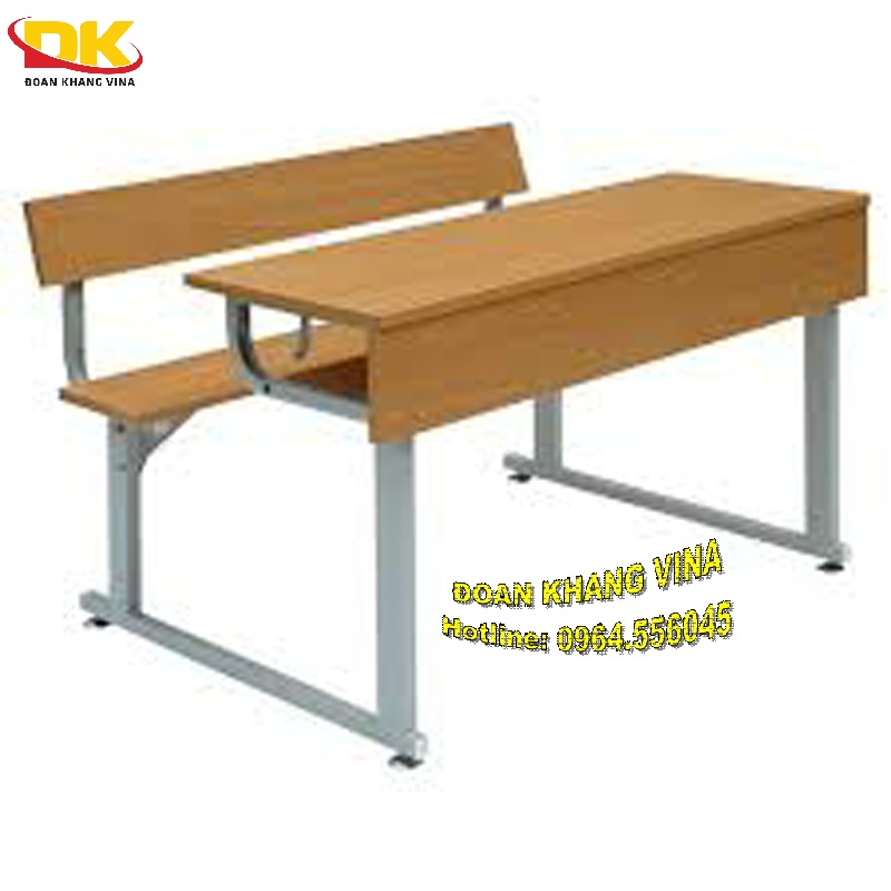 Bàn ghế mặt gỗ liền chân sắt học sinh giá rẻ DK 012-12